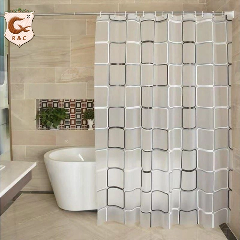 PEVA Printed Transparent Waterproof Shower Curtain Plastic