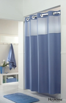 Rideau de douche/rideau de douche sans crochet antimicrobien en polyester ignifuge pour la maison d'hôtel d'hôpital
